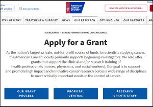 Webpage Image for Applying for a Grant