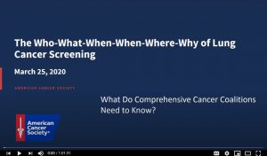 Presentation Title Slide for the Who What When Where Why of Lung Cancer Screening