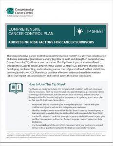 Cover for Tip Sheet on Addressing Risk Factors for Cancer Survivors