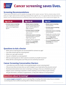 Cancer Screening Saves Lives Cover