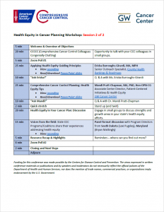 Health Equity Workshops Agenda Day 2 Cover