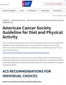 ACS Diet Guidelines Page
